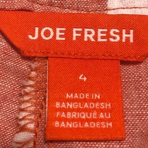 Striped peach linen blend pants size 6 - Picture 7 of 8